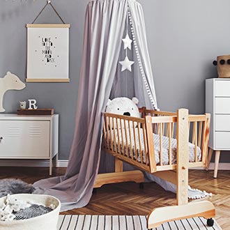 Kinderzimmer im skandinavischen Stil Inspiration für ein Babybett für Kleinkinder
